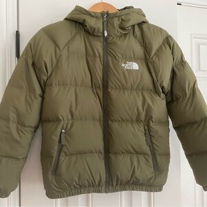 The North Face Boys Hyalite Down Jacket Reversible Puffer Jacket Lg 14/16 Green